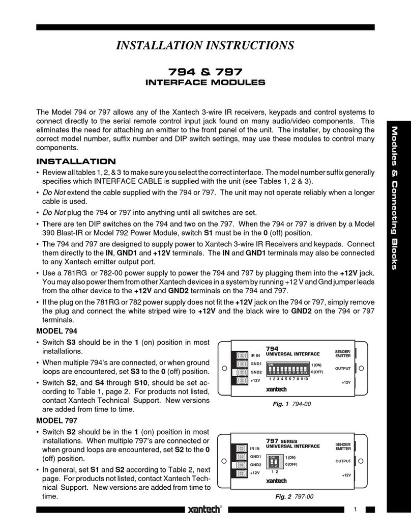 Xantech 794 installation instructions