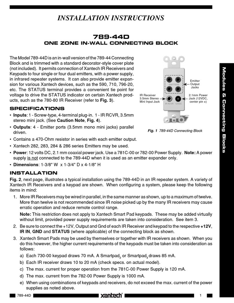 Xantech 789-44D installation instructions