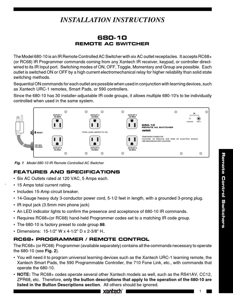 Xantech 680-10 User manual Xantech 680-10 User manual