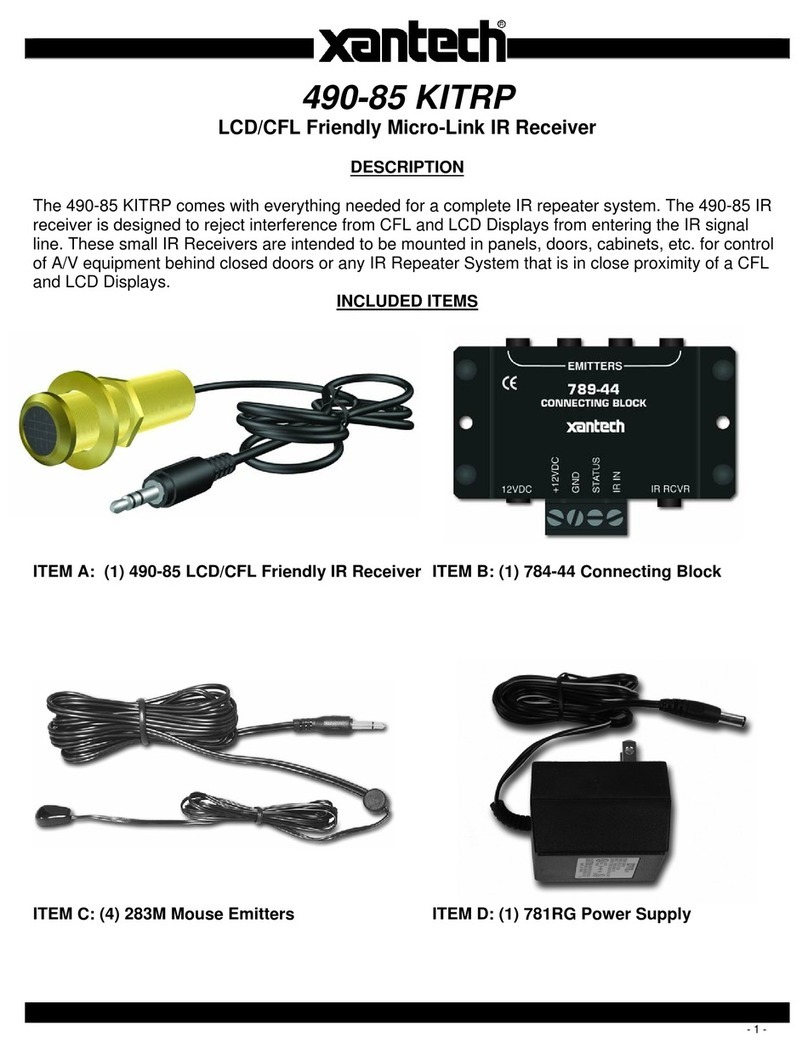 Xantech 490-85 KITRP User manual