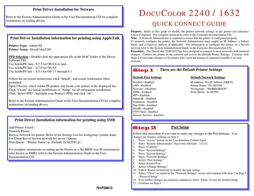 Xerox DocuColor 1632 Assembly instructions