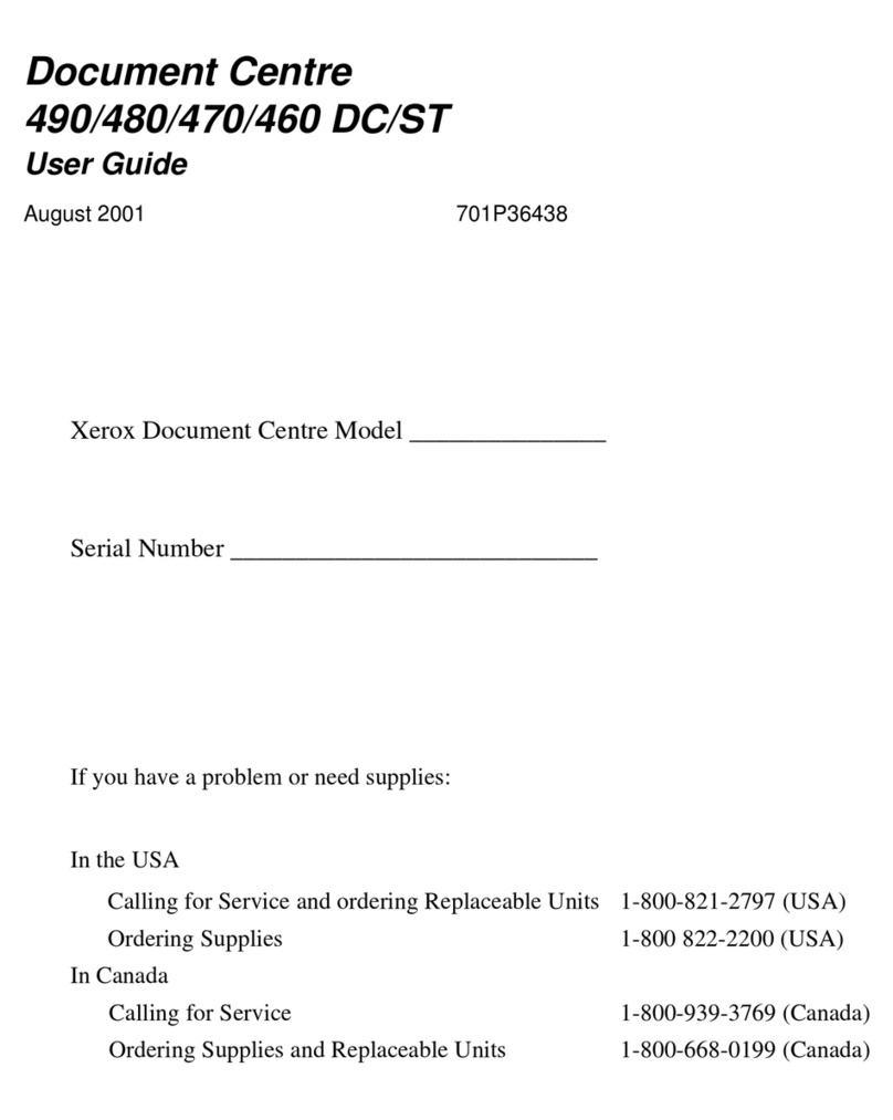 Xerox 460 User manual