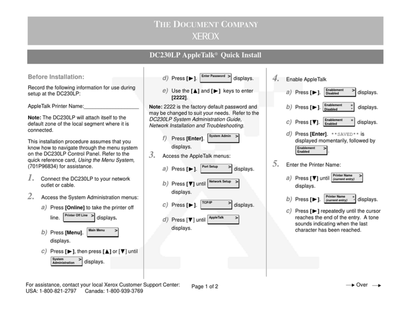 Xerox Document Centre 230 User manual