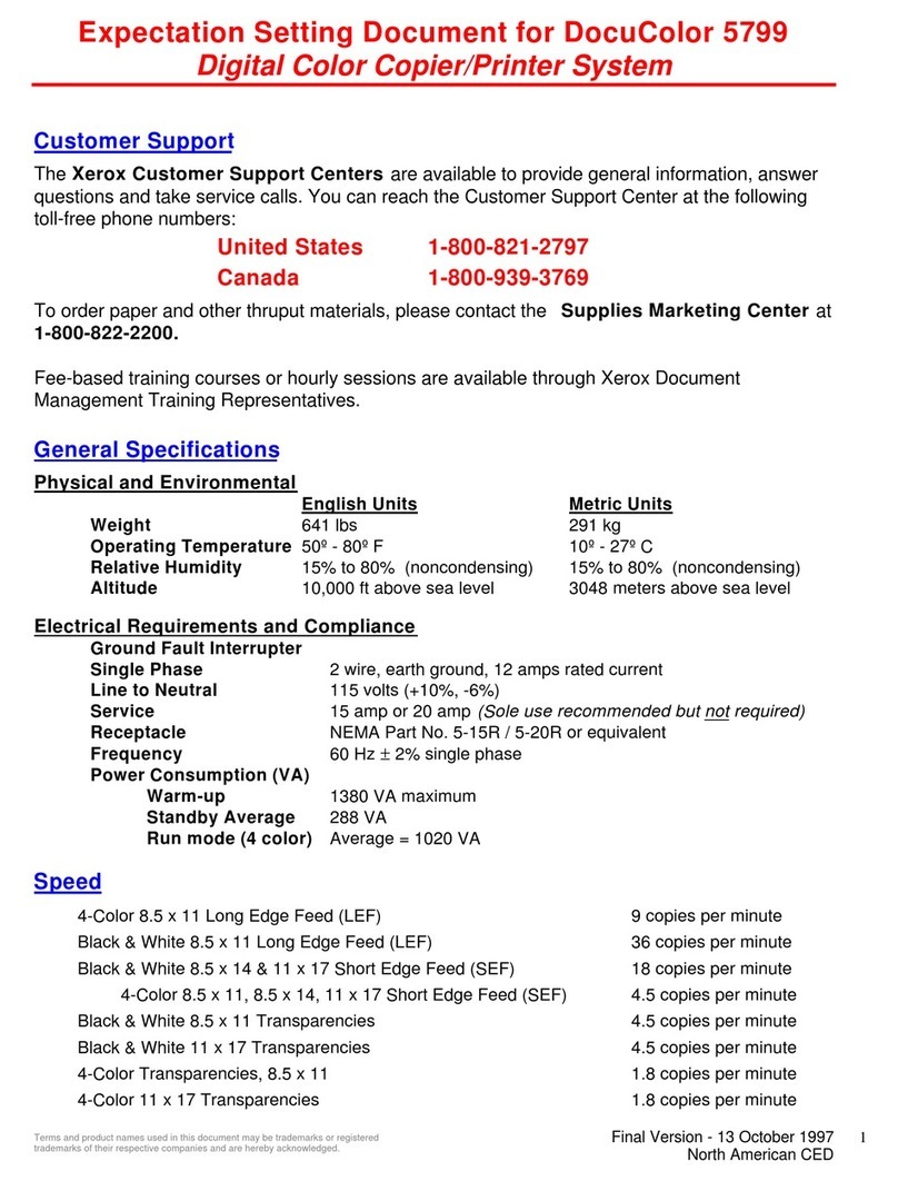 Xerox DocuColor 5799 User manual