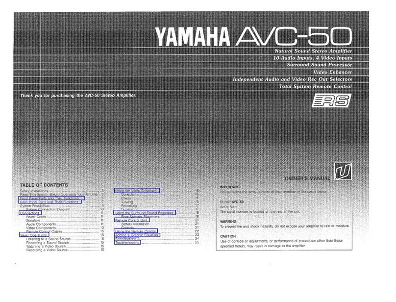 Yamaha AVC-50 User manual