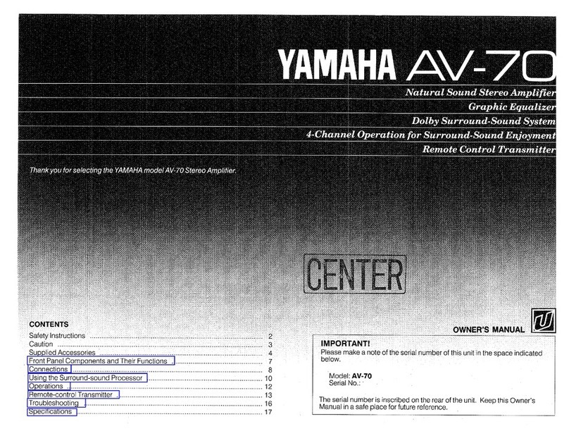 Yamaha AV-70 owner's manual