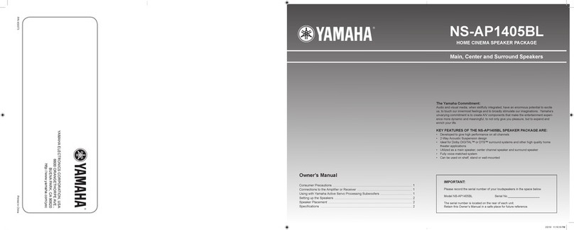 Yamaha YHT-493 User manual