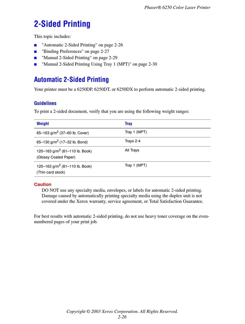 Xerox PHASER 6250 Instruction Manual