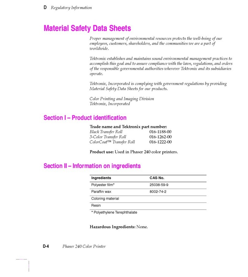 Tektronix PHASER 240 User manual