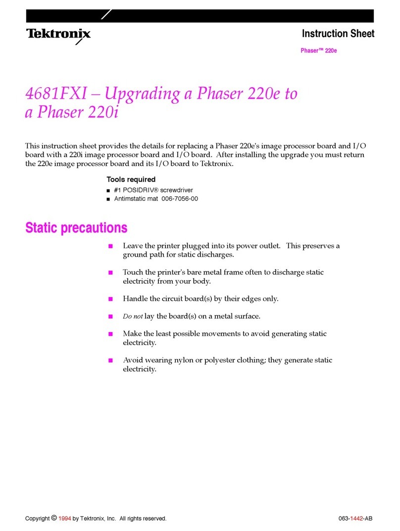 Tektronix Phaser 220e Installation and operation manual