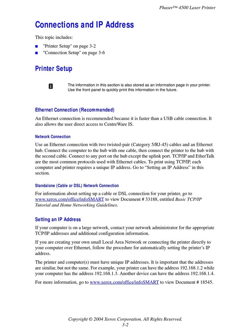 Xerox Phaser 4500 Installation and maintenance instructions