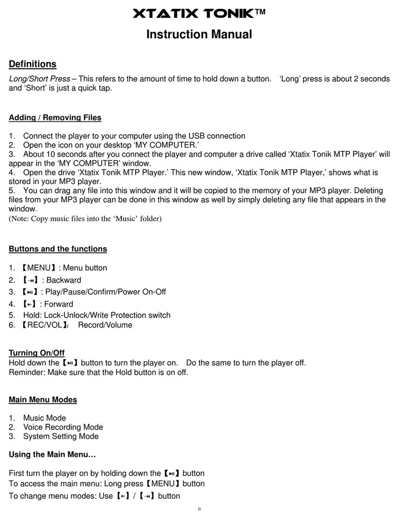 Xtatix Tonik instruction manual