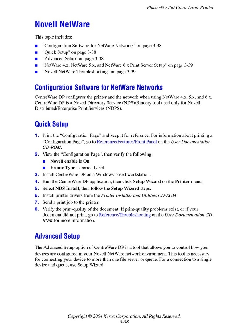 Xerox Phaser 7750 Specification sheet