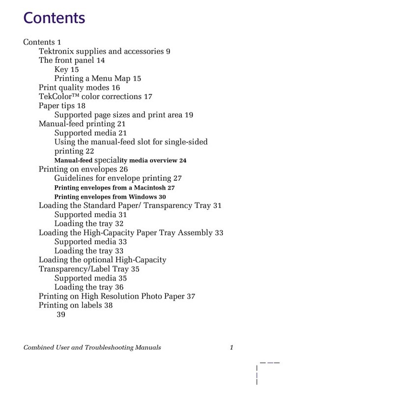 Tektronix Phaser 850 User manual