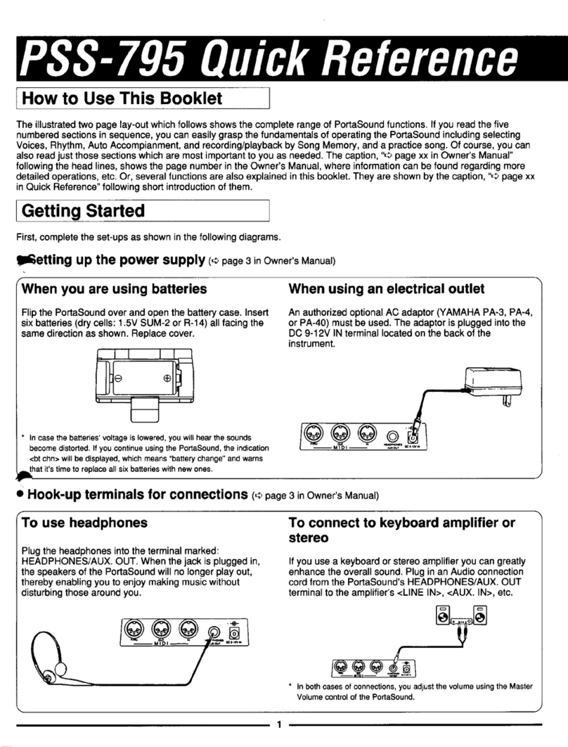 Yamaha PortaSound PSS-795 User manual