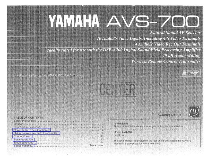 Yamaha AVS-700 User manual