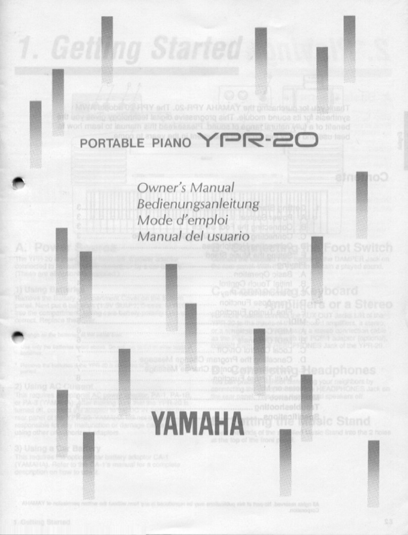 Yamaha YPR-20 owner's manual