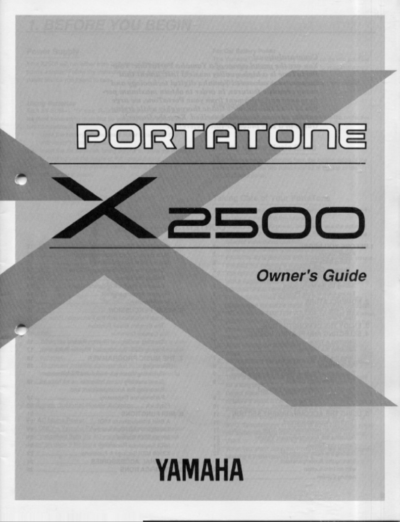 Yamaha Portatone X2500 owner's guide