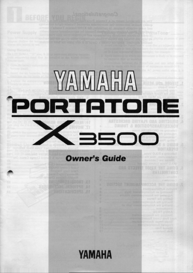 Yamaha Portatone X3500 User manual