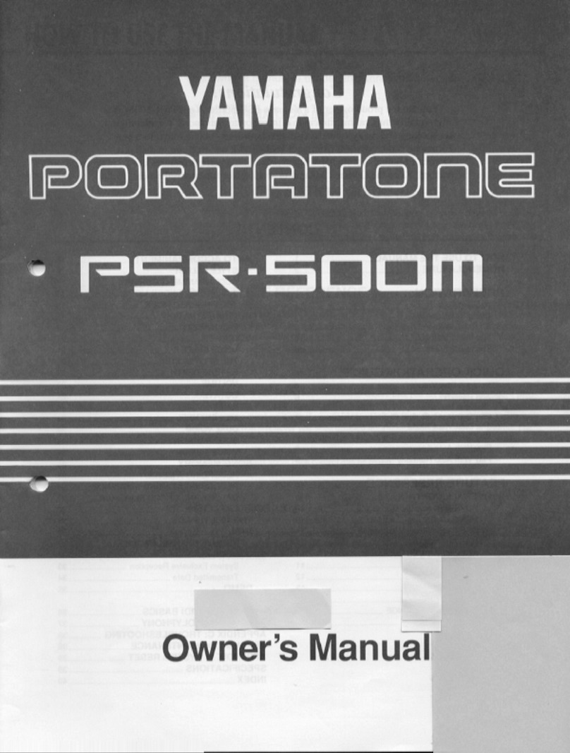 Yamaha PortaTone PSR-300m User manual Yamaha PortaTone PSR-300m User manual