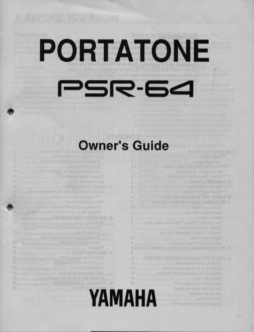 Yamaha PortaTone PSR-64 User manual