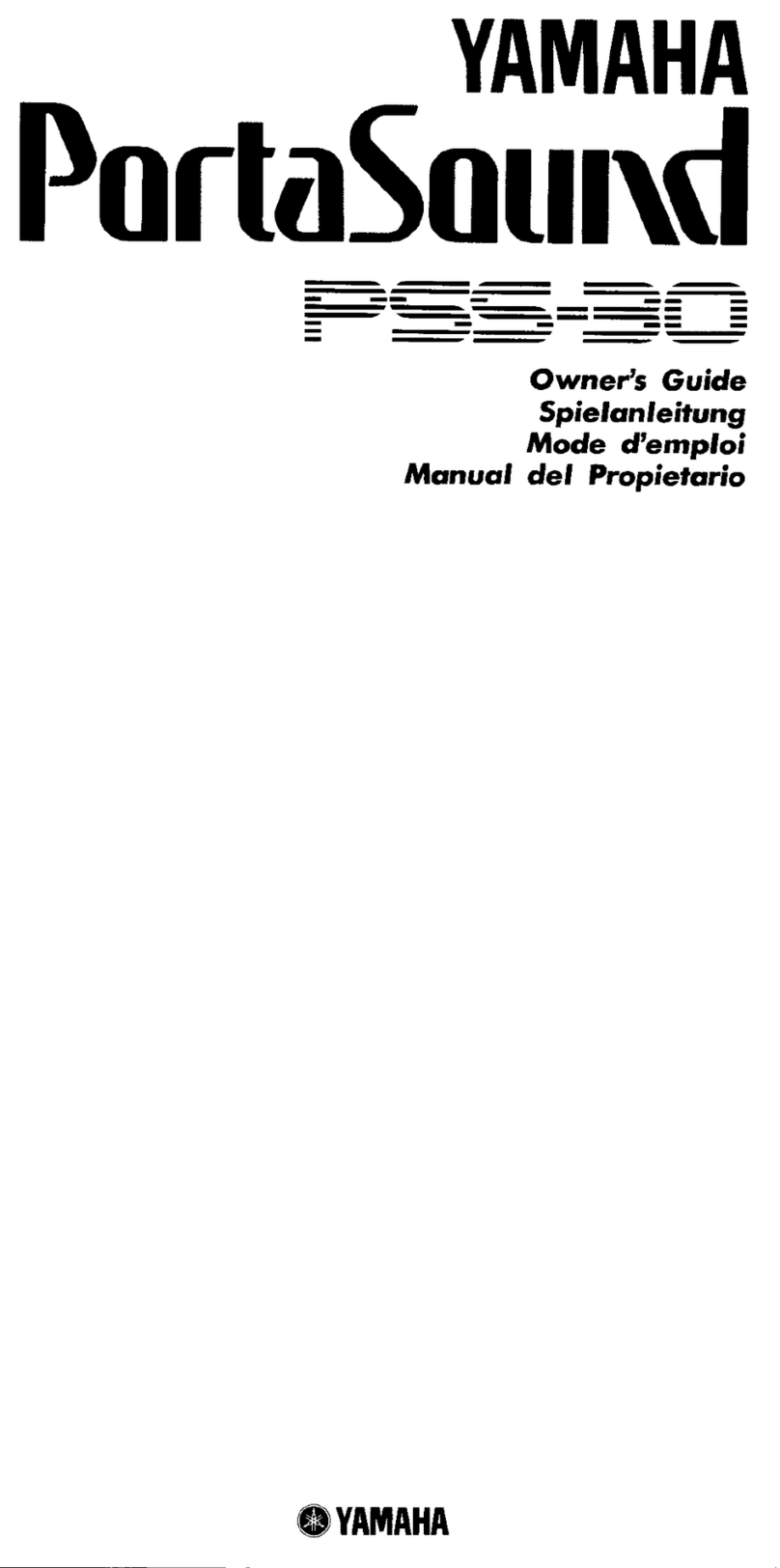 Yamaha PortaSound PSS-30 User manual