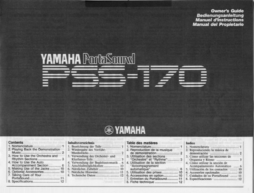 Yamaha PortaSound pss-170 User manual