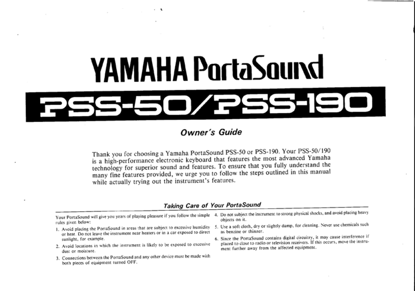Yamaha PortaSound PSS-190 User manual Yamaha PortaSound PSS-190 User manual