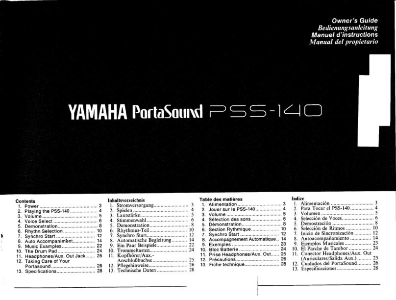 Yamaha Portatone PSS-140 User manual