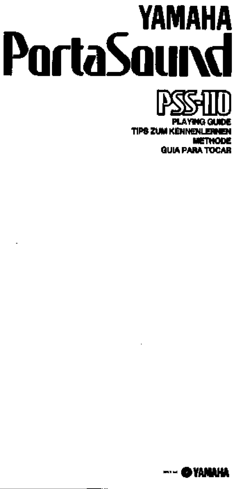 Yamaha PortaSound PSS-110 User manual