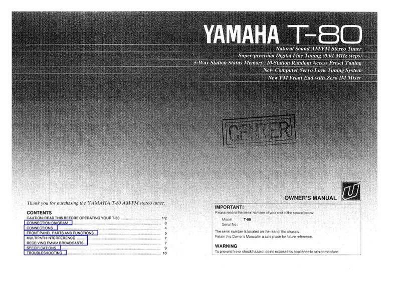 Yamaha T-80 User manual Yamaha T-80 User manual
