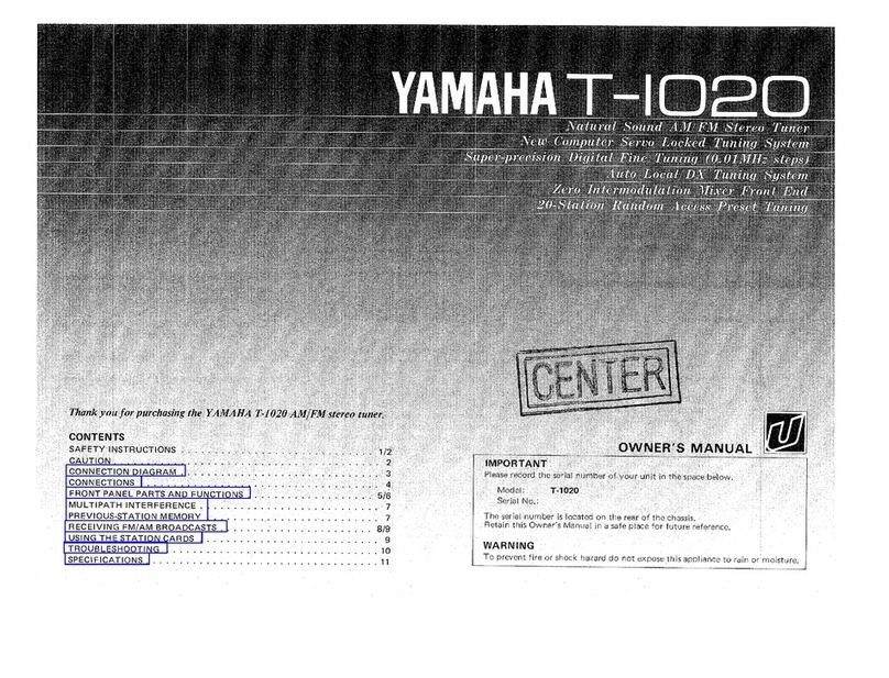 Yamaha T-1020 User manual