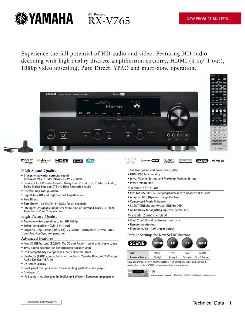 Yamaha RXV765 - RX AV Receiver User manual