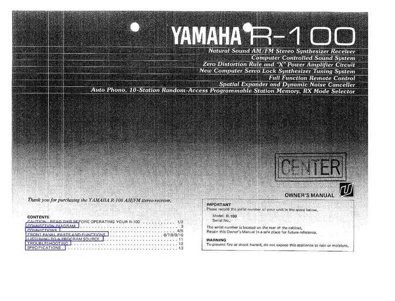 Yamaha R-100 owner's manual