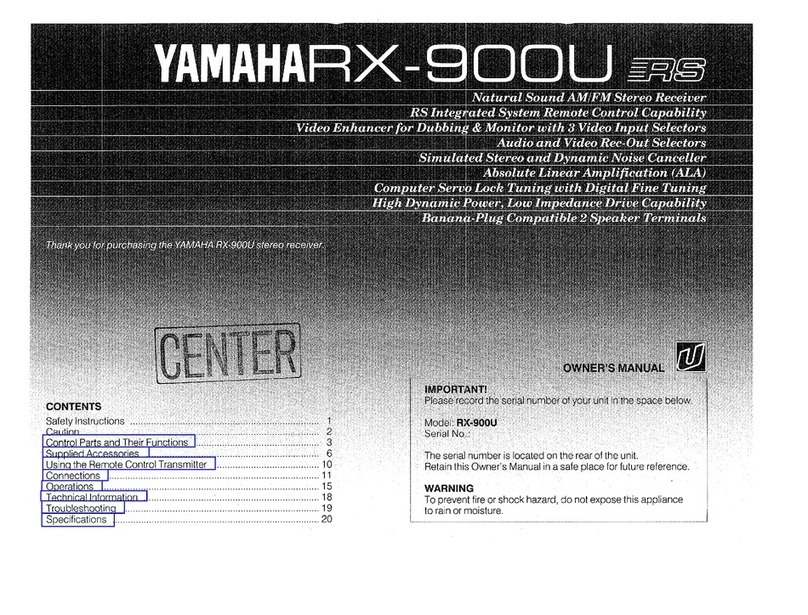 Yamaha RX-900U User manual