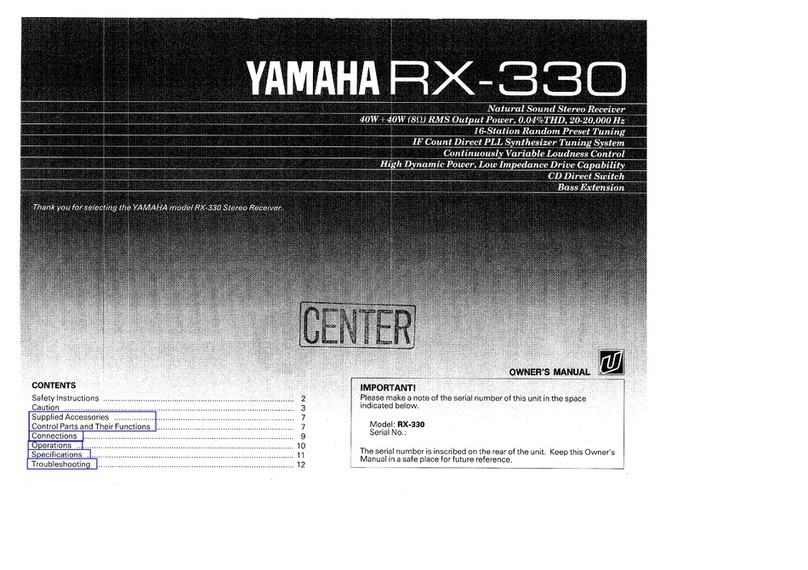 Yamaha RX-330 owner's manual