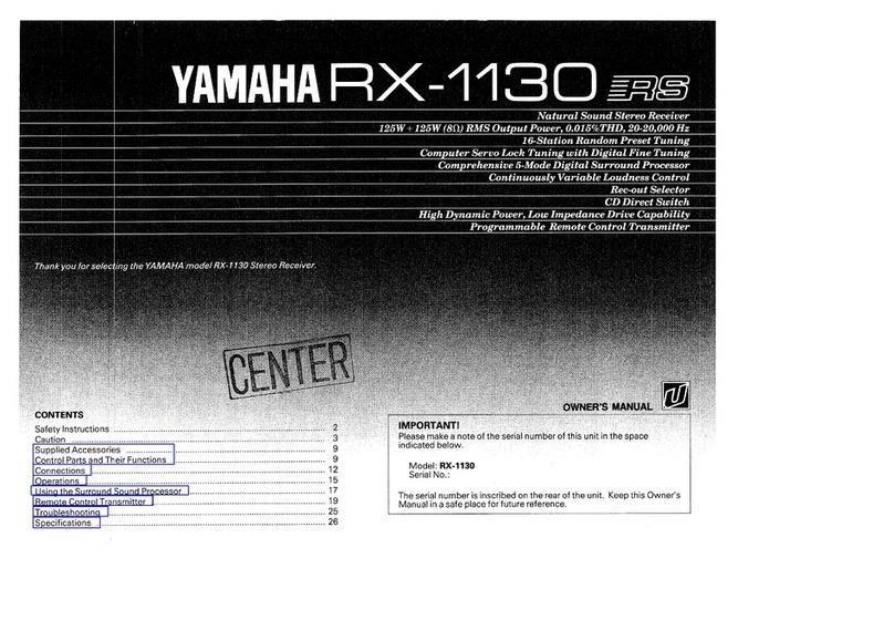 Yamaha RX-1130 owner's manual