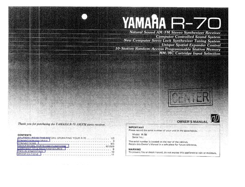 Yamaha R-70 owner's manual