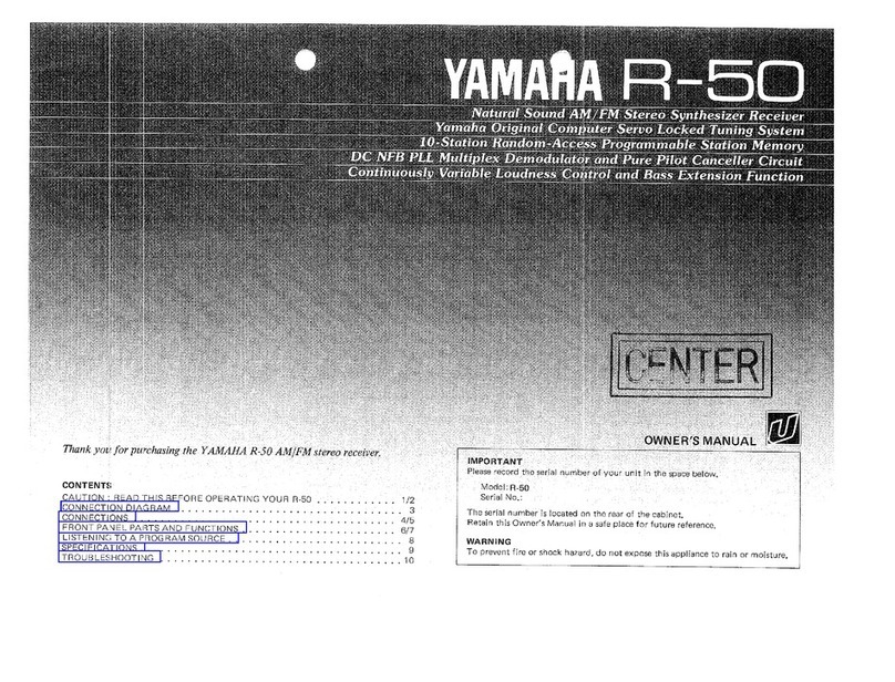 Yamaha R-50 User manual