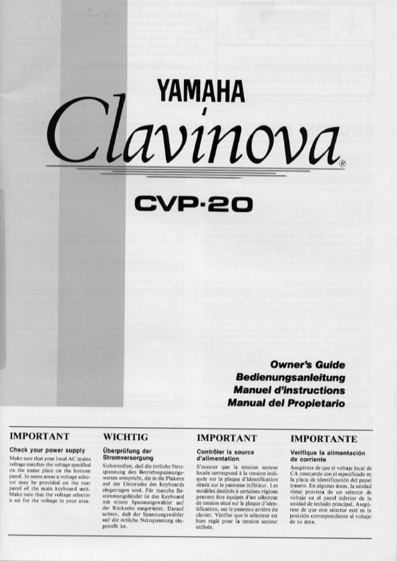 Yamaha Clavinova CVP-20 owner's guide