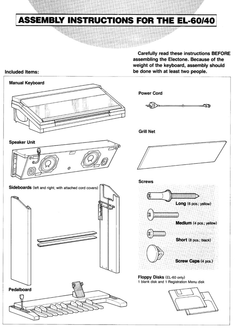 Yamaha Electone EL-40 Installation guide