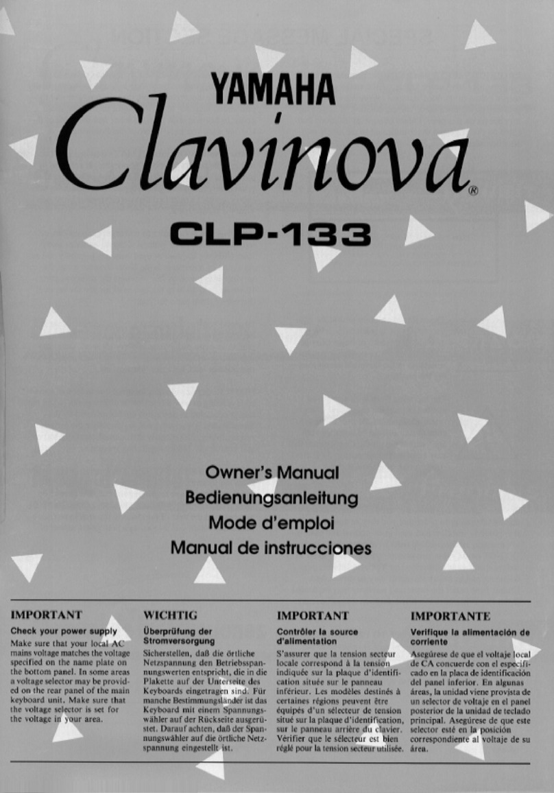 Yamaha Clavinova CLP-133 owner's manual