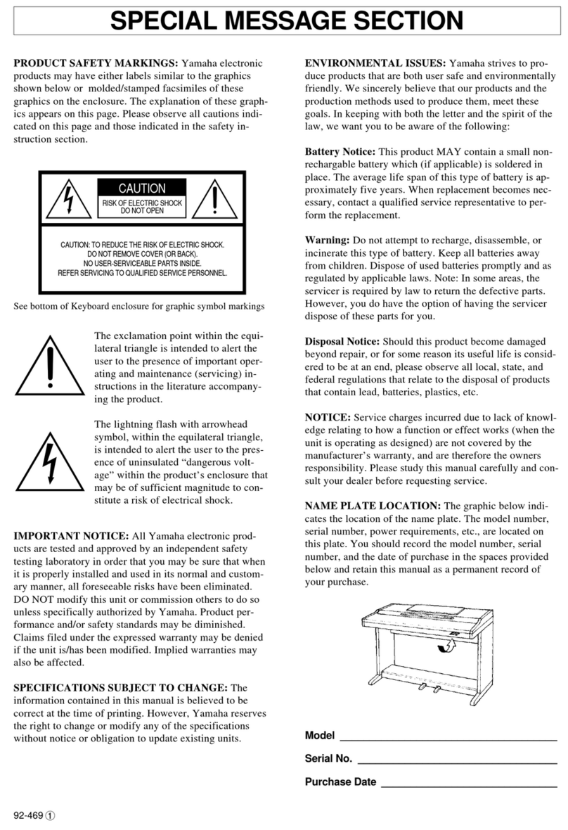 Yamaha Clavinova CLP-152S owner's manual
