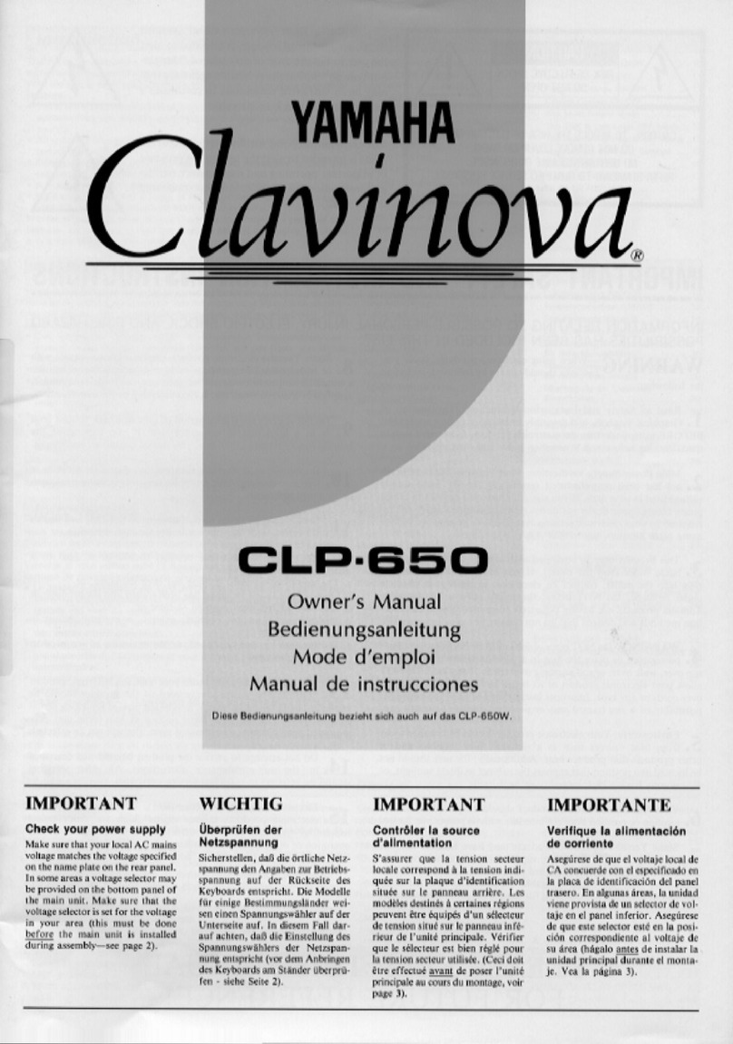 Yamaha Clavinova CLP-650 User manual Yamaha Clavinova CLP-650 User manual
