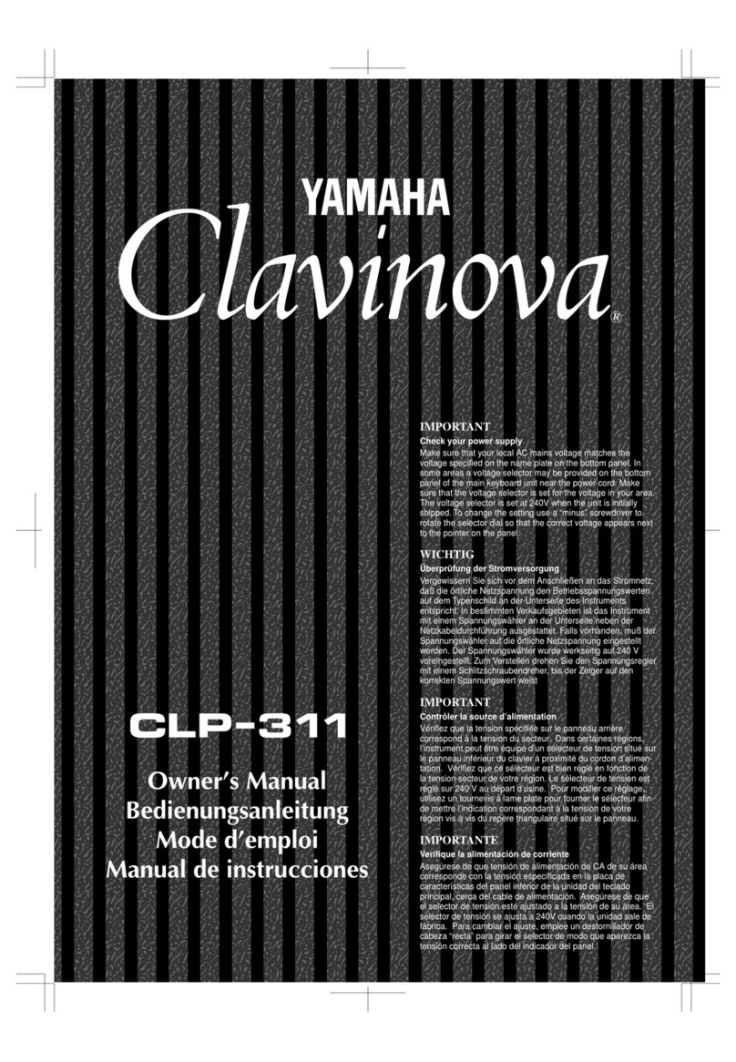 Yamaha Clavinova CLP-311 owner's manual
