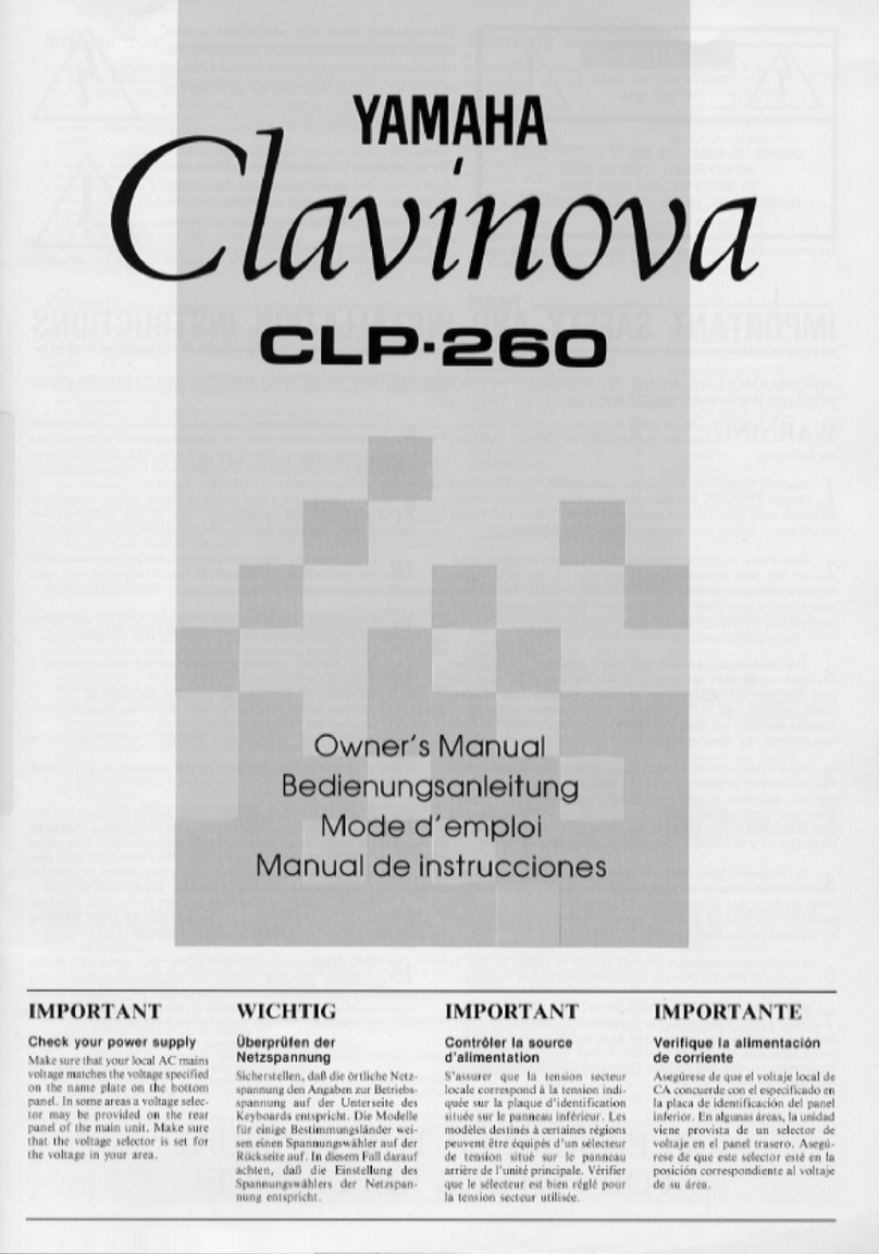 Yamaha Clavinova CLP-260 owner's manual