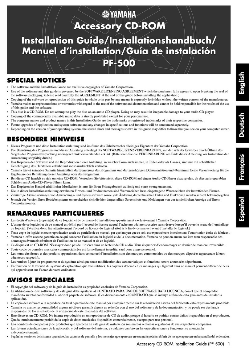 Yamaha PF-500 installation guide