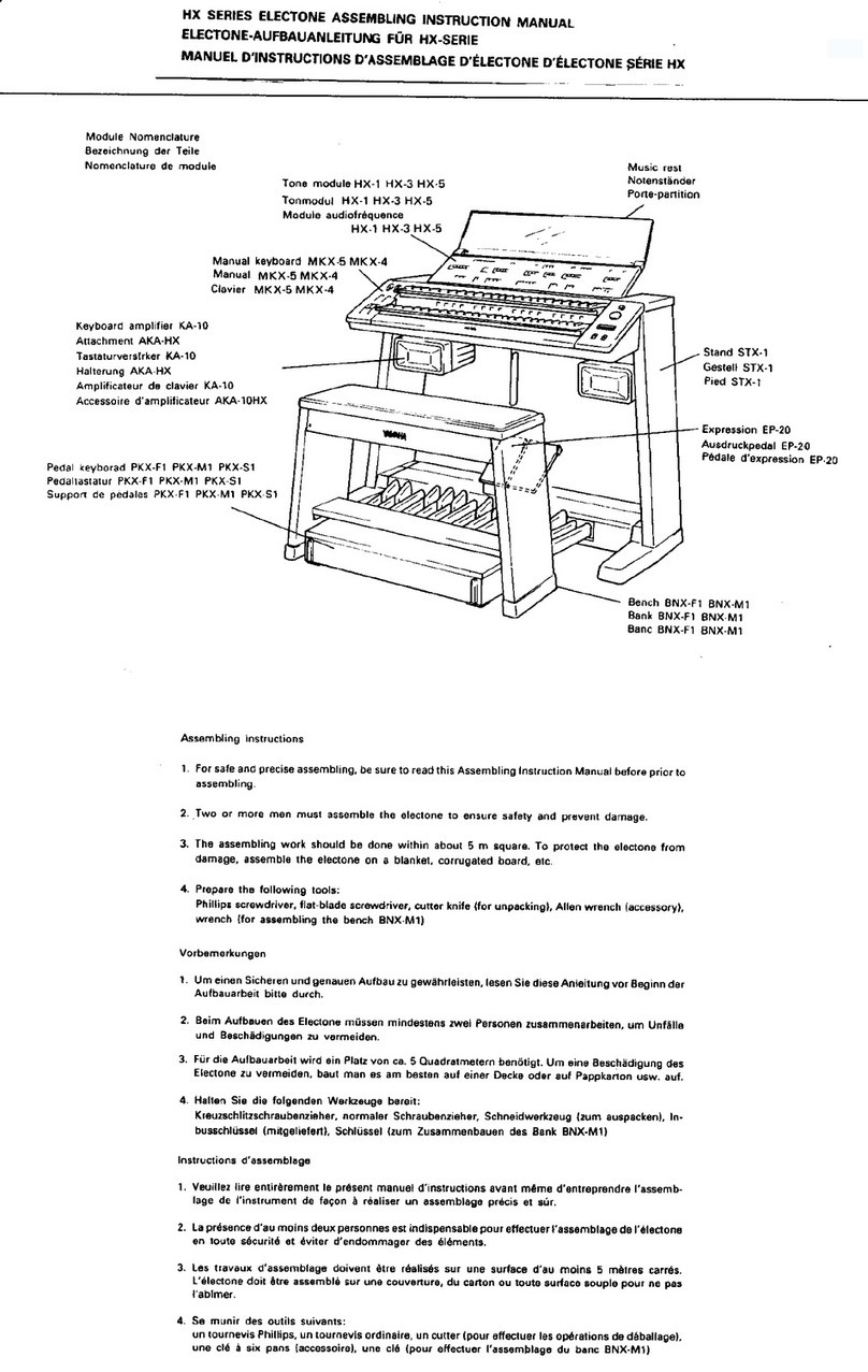 Yamaha Electone HX-5 Assembling instruction manual