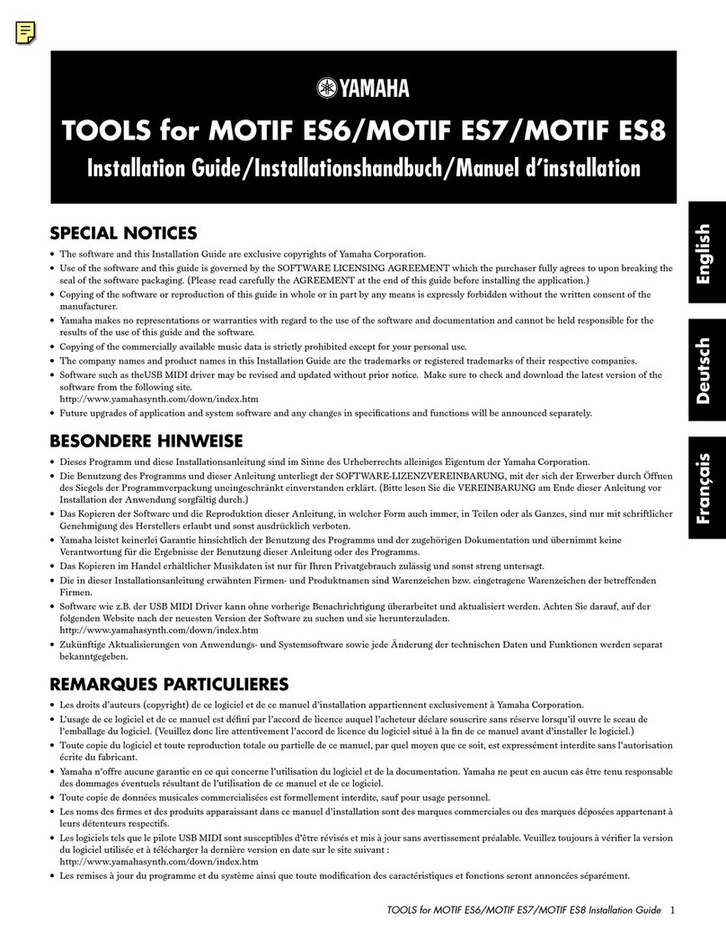 Yamaha MOTIF ES6 Software installation guide