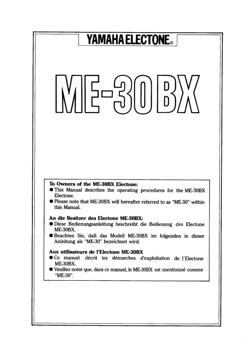 Yamaha Electone ME-30BX User manual